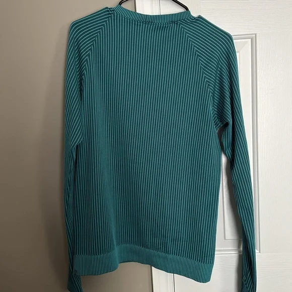 Lululemon Rest Less Pullover Colour Rib Green Jasper / Oceanic Sz 14! - Picture 9 of 9